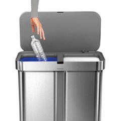 58L dual compartment rectangular sensor can with voice and motion control + 4.5L round step can
