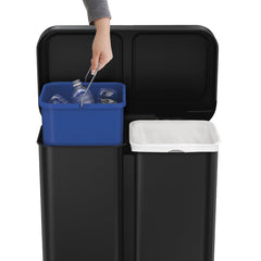 58L dual compartment rectangular sensor can with voice and motion control + 4.5L round step can