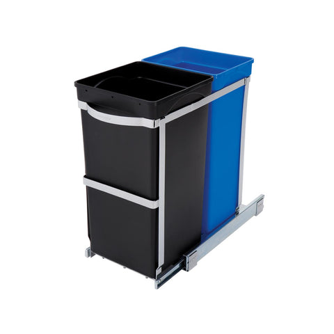 35L dual compartment under counter pull-out can - 3/4 view main image