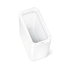 25L slim open can - white finish - top down view