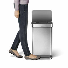 45L rectangular step can with liner pocket + 4.5L round step can