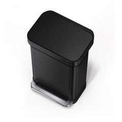 45L rectangular step can with liner pocket + 4.5L round step can