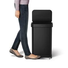 45L rectangular step can with liner pocket + 4.5L round step can