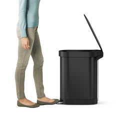 45L slim step can with liner rim + 4.5L round step can
