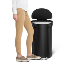 45L semi-round step can with liner rim + 4.5L round step can