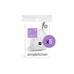 code D clear recycling custom fit liners - 5 x 30 pack 100 liners