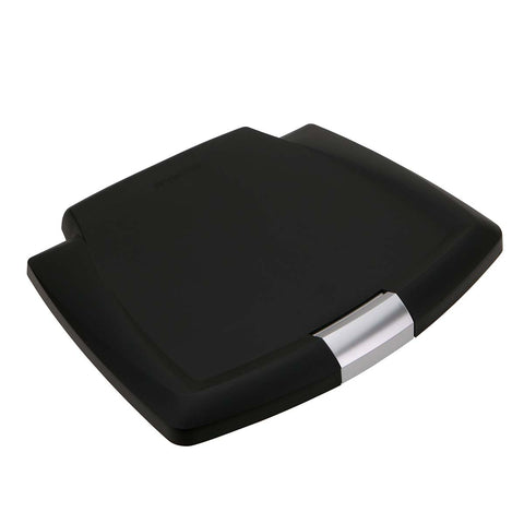black plastic rectangular lid with slide lock 