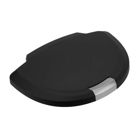 black plastic semi-round lid with slide lock  - main image