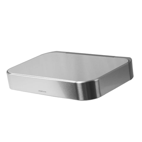 lid with liner rim, brushed stainless steel 