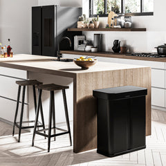 58L dual compartment rectangular sensor can with voice and motion control + 4.5L round step can