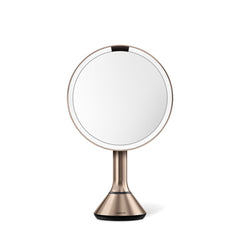 sensor mirror with touch-control brightness and dual light setting - rose gold finish - front view main image