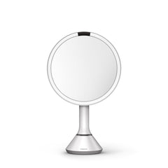 sensor mirror with touch-control brightness and dual light setting - white finish - front view main image